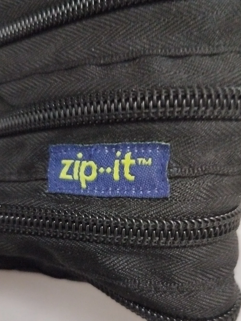 Zip-it Zipper Shoulder Tote Bag Purse Black Stripes Medium Y2K Sporty Unique Fun